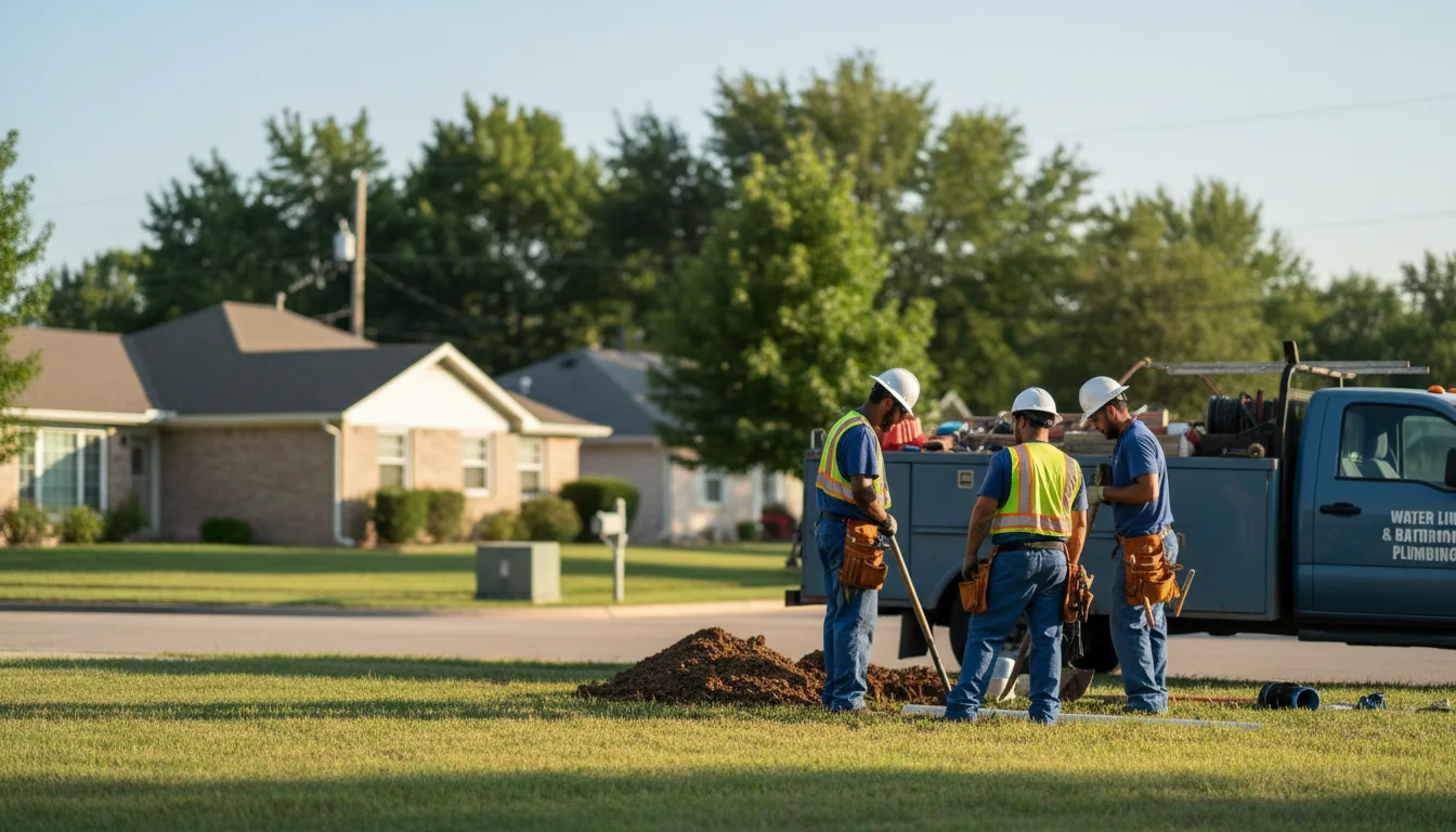 Residential water line and bathroom plumbing service in Griswold, IA